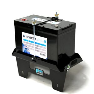 Wheel Arch Mounted Battery Tray: Suits Nissan Navara STX D40 Dual Cabs (Option 4 = Battery Tray with Clamp kit) SKU: BTNNTC-4