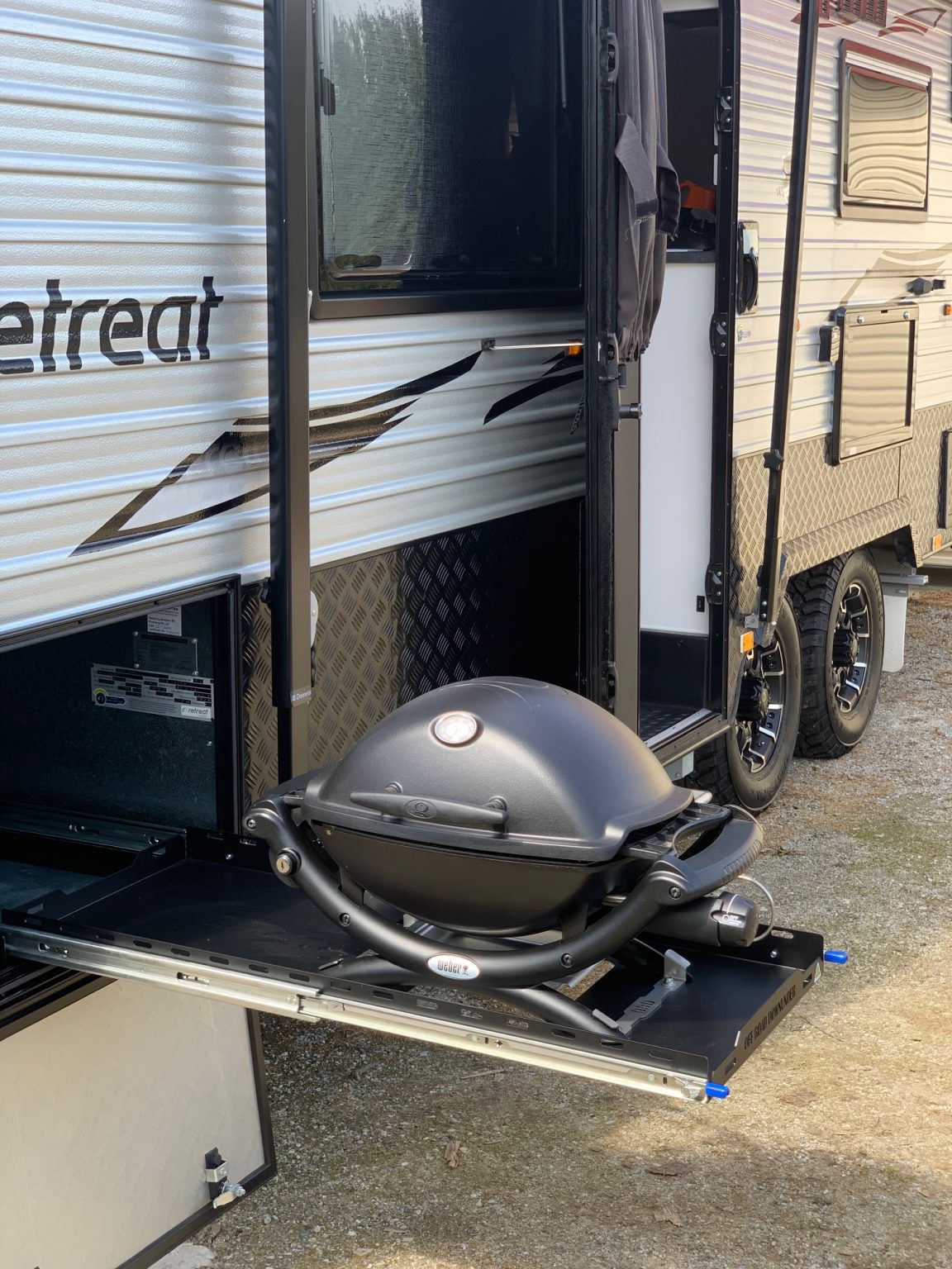 Premium BBQ Slideout system suits er and Ziggy in a caravan tunnel boot/hatch. Off Road