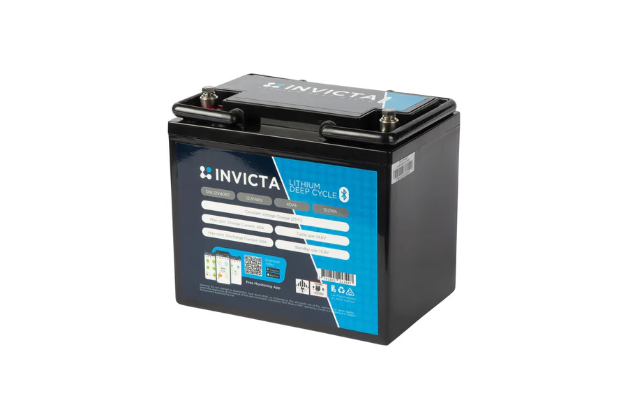 Invicta Lithium LiFePO4 Battery 12v 40Ah SNL12V40BT