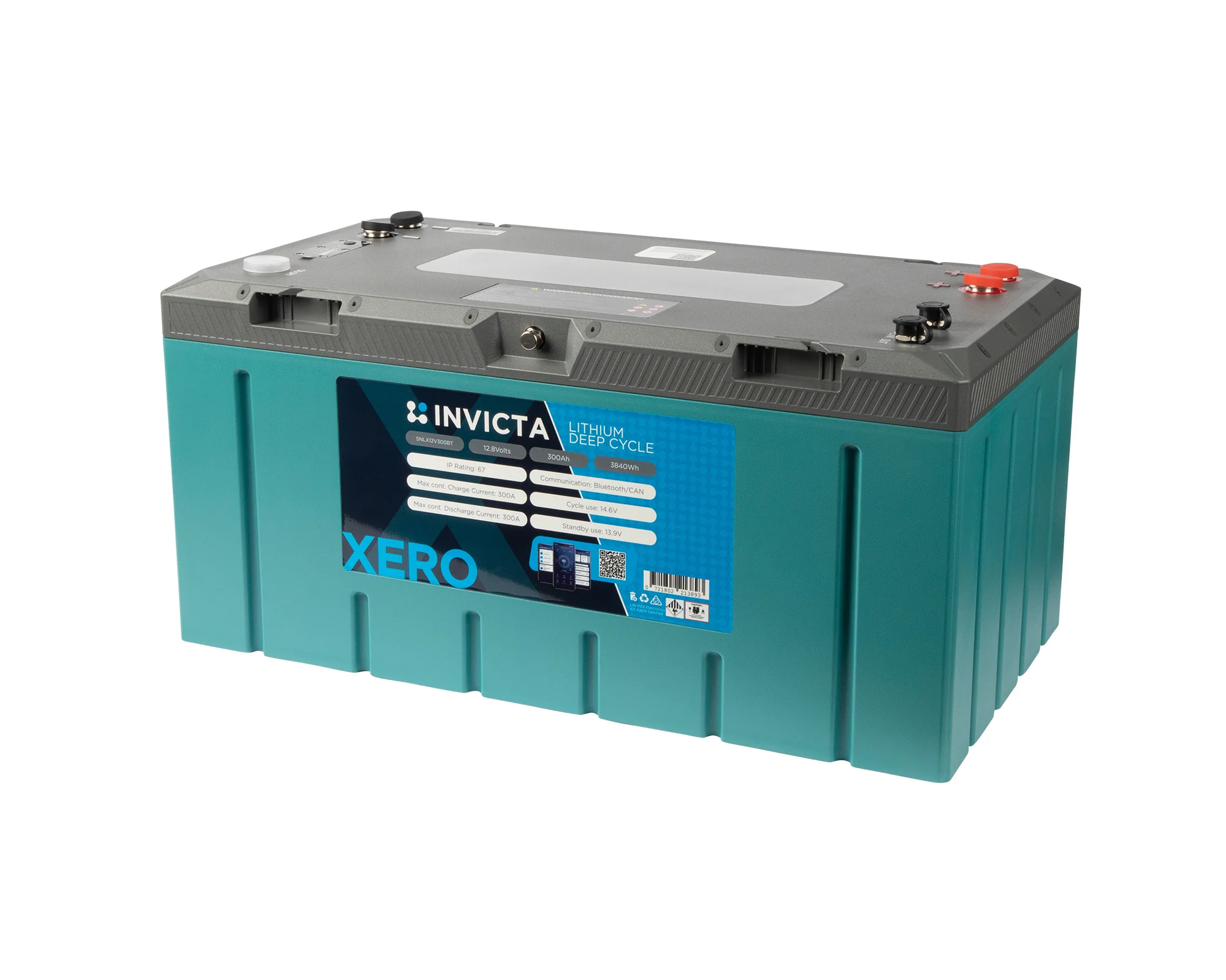 Invicta 12V 300Ah Xero Lithium Battery with Bluetooth SNLX12V300BT