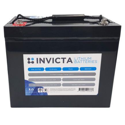Invicta 12V 75Ah Lithium Battery with Bluetooth SNL12v75BT
